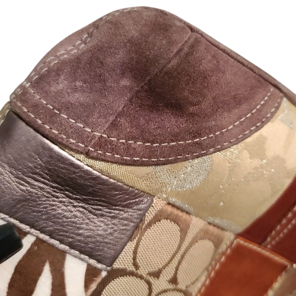 COACH Vintage Patchwork Madras Crossbody Shoulder Bag w/ Adjustable Strap - Picture 10 of 16
